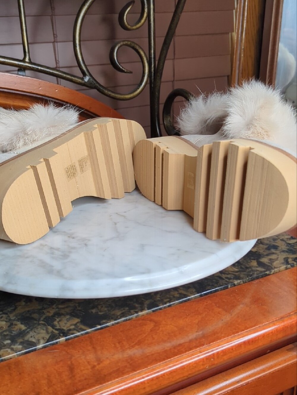 Rachel Zoe Cream Genuine Rabbit Fur Cuff Winter Boots - Picture 12 of 17